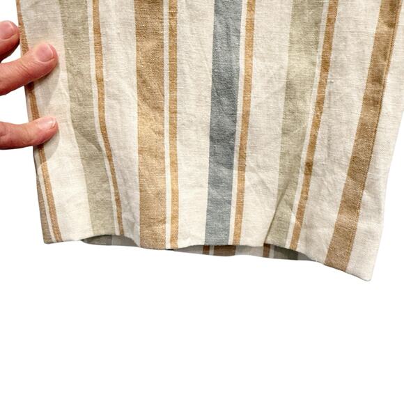 Lafayette 148 New York Columbus Linen Wide Leg Striped Pant Drawstring XS NEW - Picture 10 of 16